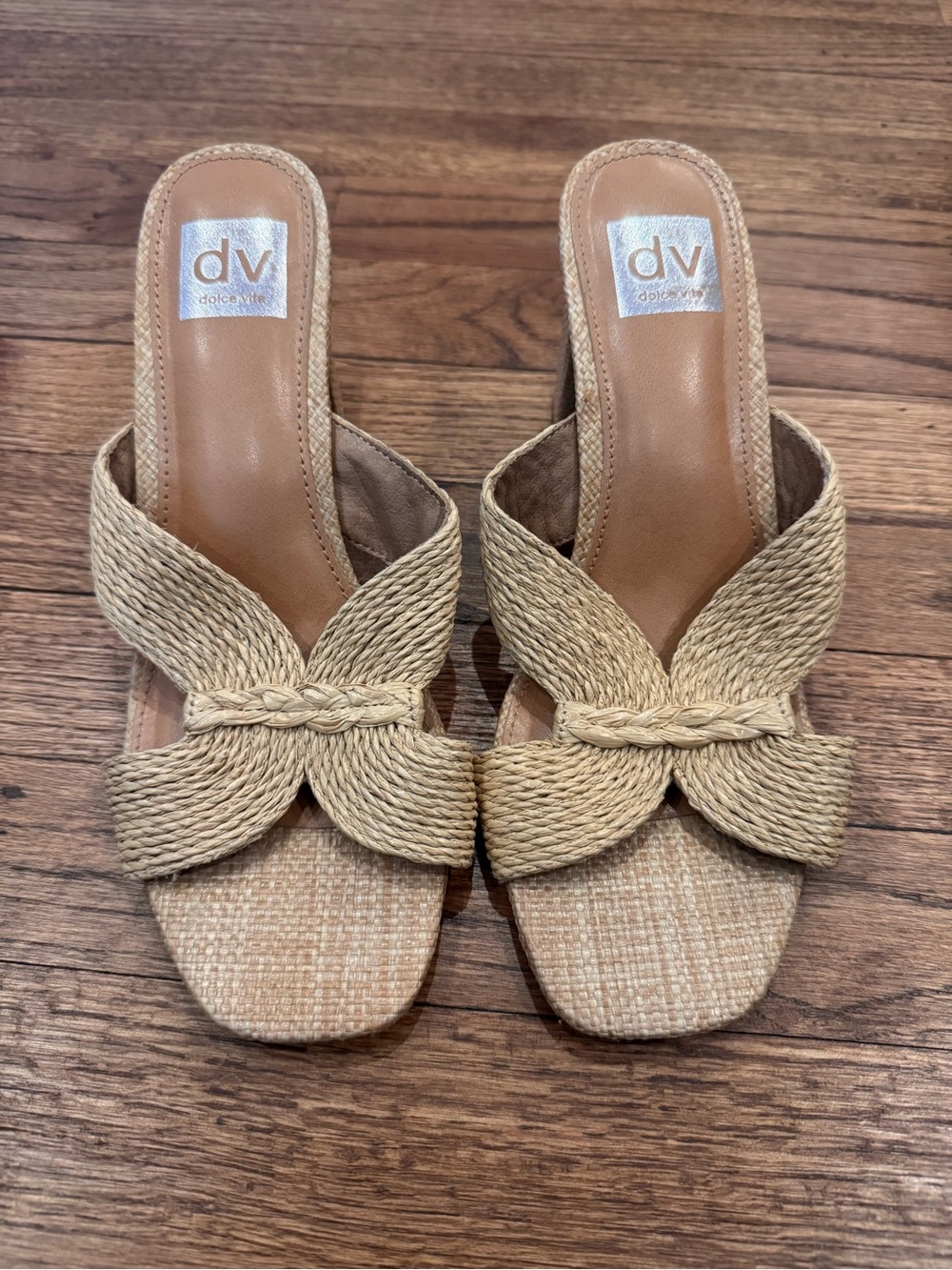 DV by Dolce Vita Natural Beige Braided Slide Mules